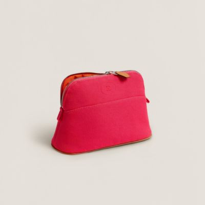 pre-loved authentic HERMES bain/swim orange cotton zip top Pouch travel bag