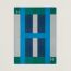 Ikat H Echelle blanket, marine/cyan