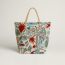 Palm tree beach bag, kaki/groseille/ciel