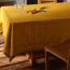 Toalha de mesa Interligne, modelo grande, golden yellow/marron