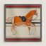 Cheval a la Couverture Spirale 100方巾, 米色/橘色/紅色