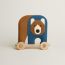 Animaux Blocks bear on wheels, bleu nattier