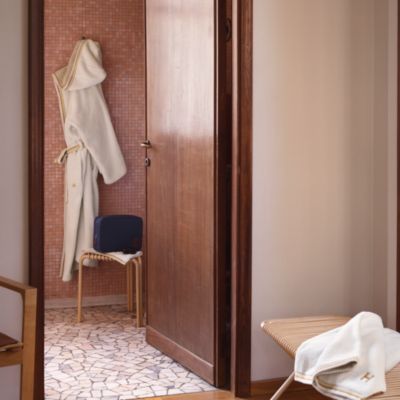 Serviette De Plage HERMES Paris - Coton Bleu Ciel - 150x93cm - État D'occasion