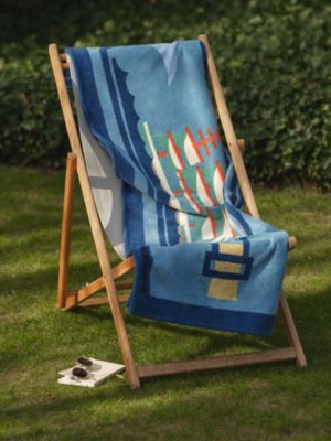 Bouteilles a la Mer beach towel, View: Worn, worn, view 3 of 3