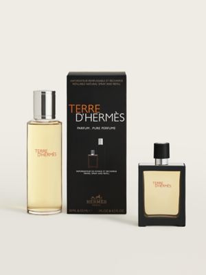 Terre d'Hermes Parfum travel spray and refill, View: front, front, view 2 of 6