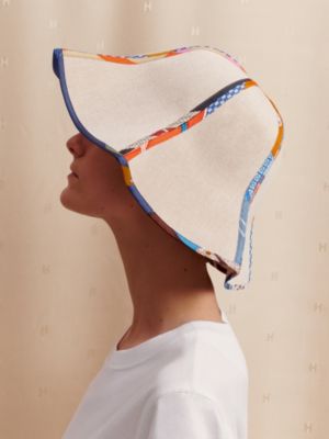 Hat in technical canvas and silk, View: Worn, worn, view 2 of 8