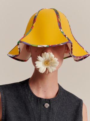 Hat in technical canvas and silk, View: Worn, worn, view 4 of 8