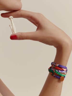 Silk triple tour bracelet, View: Worn, worn, view 3 of 10