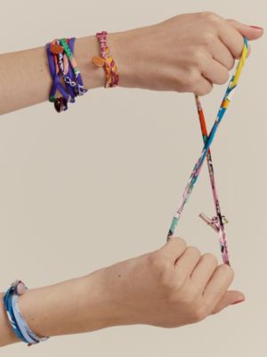 Silk triple tour bracelet, View: Worn, worn, view 5 of 10