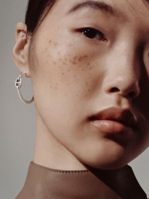 Créoles Chaîne d'ancre Enchaînée, petit modèle, Vue: Vue portée, worn, vue 2 sur 2