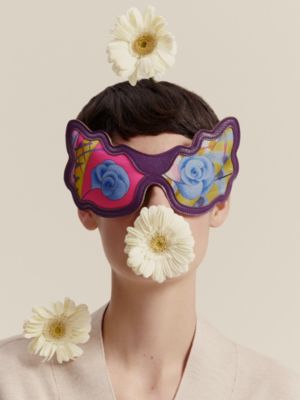 Not Sleepy butterfly travel mask, View: Worn, worn, view 2 of 4