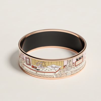 アクセサリー Hermes leather bangles Harnais de Coeur bangle - Brown | Hermès Canada
