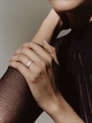 Ever Kelly wedding band, large model, View: Worn, worn, view 2 of 3