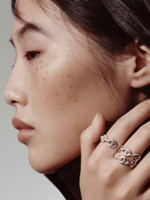 Chaine d'ancre Enchainee double ring, View: Worn, worn, view 2 of 2
