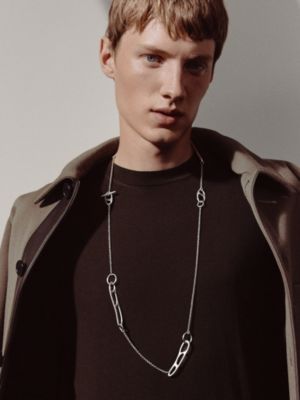 Chaine d'ancre Punk long necklace, View: Worn, worn, view 3 of 4