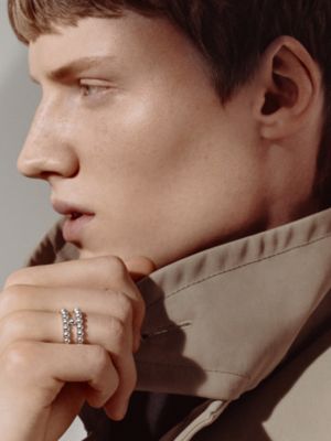 Chaine d'ancre Alea II beaded ring, View: Worn, worn, view 3 of 3