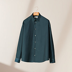 Boxy fit shirt with high collar | Hermès USA