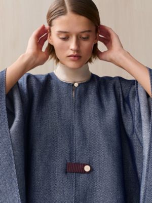 Wool and linen cape, View: Worn, worn, view 2 of 7