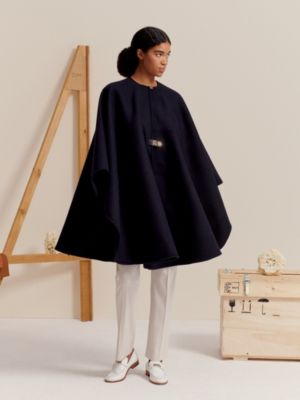 Wool and linen cape, View: Worn, worn, view 3 of 7