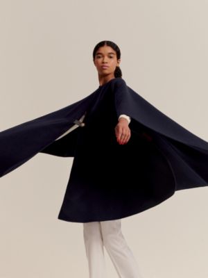 Wool and linen cape, View: Worn, worn, view 4 of 7