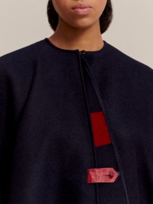 Wool and linen cape, View: Worn, worn, view 5 of 7