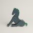 Small decorative horse, bleu orage/cactus