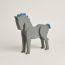 Small decorative horse, gris mouette/bleu clair