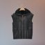 Reversible "Tatersale" leather vest, noir, no stock