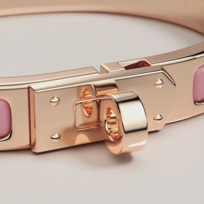 値下げ☆HERMES エルメス サーモンピンク バングル レディース エルメスクリックH プサン ピンクゴールド金具 レディース GP
