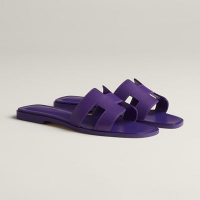 Hermes, Shoes, Hermes Lavender Epsom Leather Oran Sandals Size 38