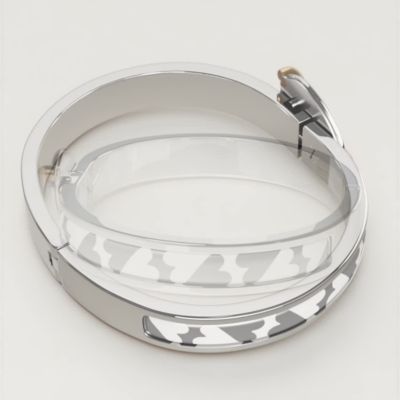 Louis Vuitton Monogram Bold Cuff, Silver, L