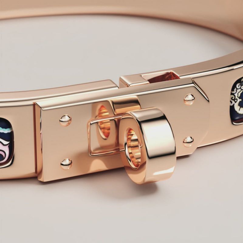 新品HERMESミニ・クリック・ケリー(クレーム) エナメルブレスレット 《ミニ・クリック・ケリー》 | Hermès