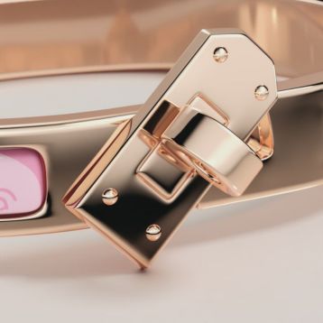 HERMESレザーブレスレット オレンジ HERMES エルメス アクセサリー プスプスブレスレット オレンジ
