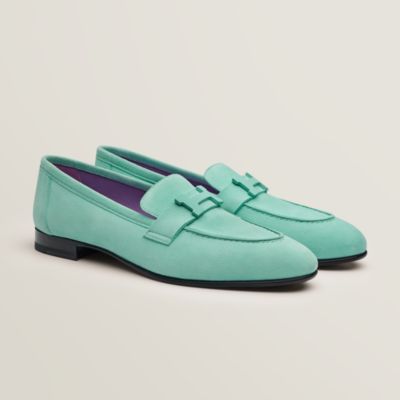 hermes blue loafers