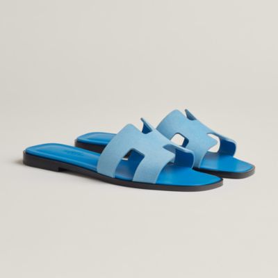 hermes oran sandals blue