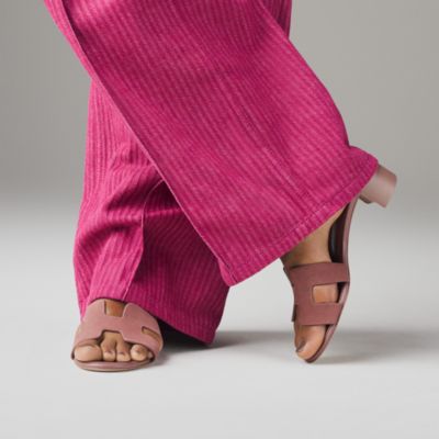 Sandales Hermès Oasis Neuves Taille 40 - Cuir Rose Bois De Sa - Modèle Femme - Avec Emballage