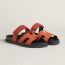 Sandales Chypre, rose bois de santal/rouge de Turin