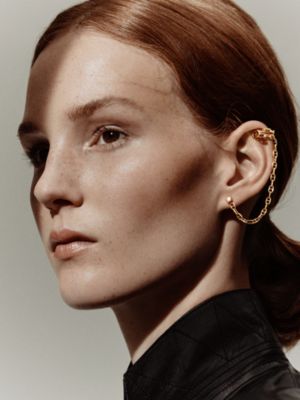 Chaine d'ancre Calypso right single ear climber earring, View: Worn, worn, view 2 of 2