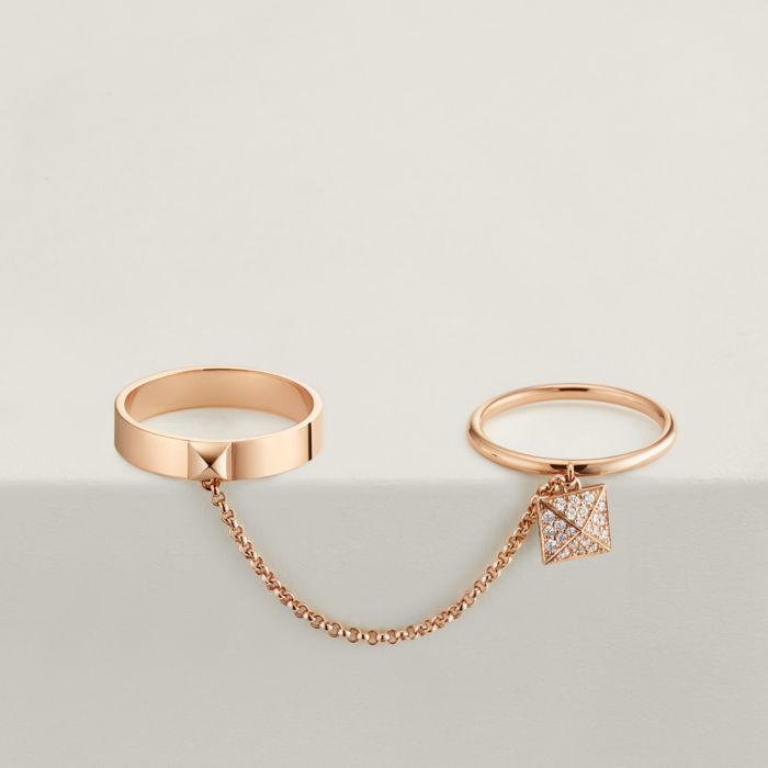 Hermès Gold Cadena Lock Charm Scarf Ring - Ann's Fabulous Closeouts