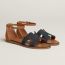 Sandalias Santorini, bleu brut/naturel