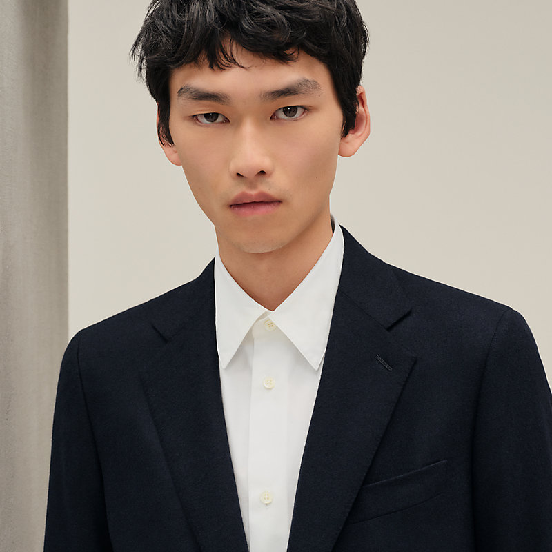 【着心地抜群！！大人のお洒落】HERMES ジャケット 背面リボンがポイントHermesミックスニットスペンサージャケット