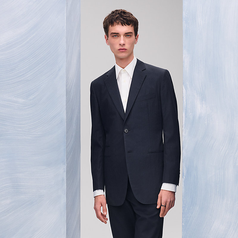 【着心地抜群！！大人のお洒落】HERMES ジャケット Straight cut jacket with leather detail | Hermès USA