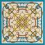 Eperon d'Or shawl 140, bleu cobalt/naturel/vieil or, no stock