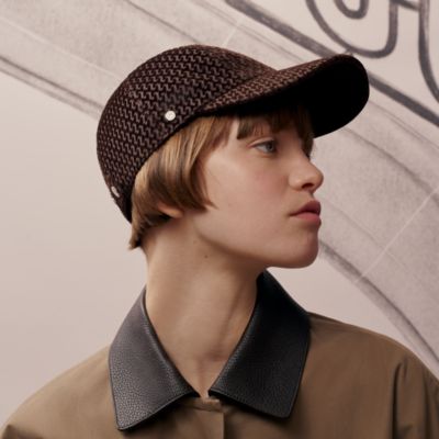 エルメス HERMES キャスケット ラフィア ライリー パナマキャップ ブラック