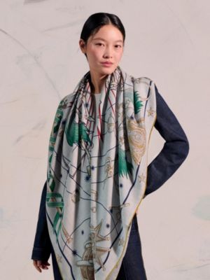 Chorus Stellarum 140喀什米爾與真絲混紡方巾, 檢視: 佩戴, worn, 檢視共2張圖片的第3張