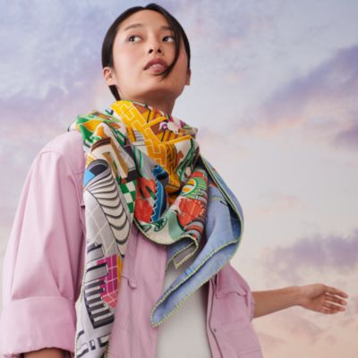 エルメス HERMES カレ90 大判スカーフ『LA PRAIRIE 草原』グリーン系 