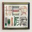 Lettres Equestres shawl 140, blanc/vert/rouge