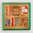 Lettres Equestres shawl 140, tabac/vert/rouge