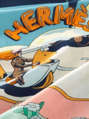 Hermès Locomotion shawl 140, View: Detail, detail, view 3 of 3