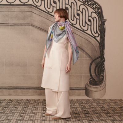 wpzm エルメス HERMES ストール・ショール ベージュ系 大判 カマイユ  